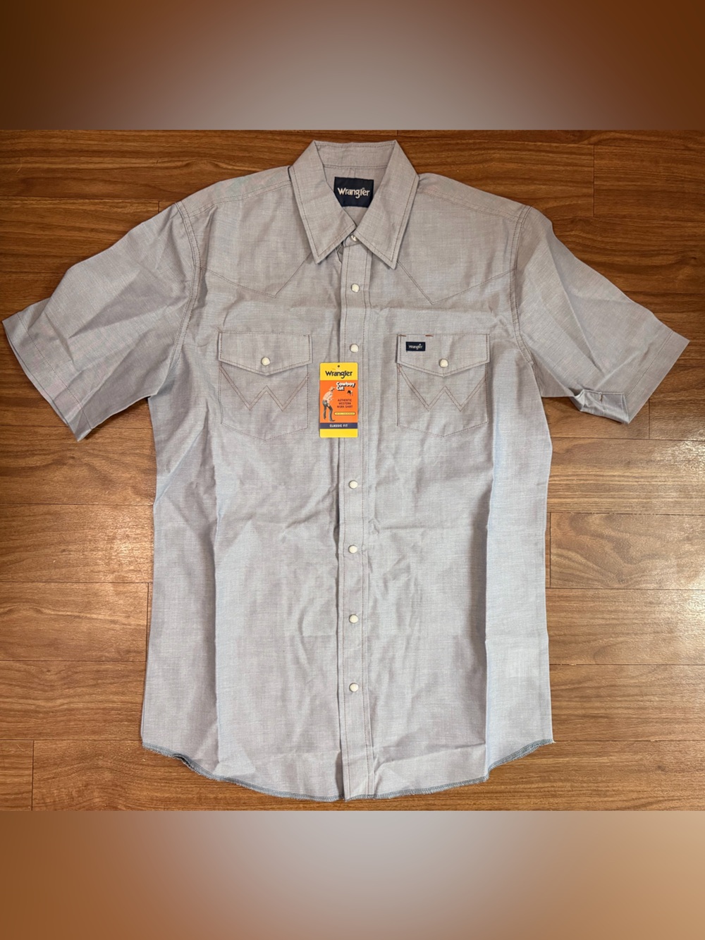 NWT Wrangler Short-Sleeve Button-Down Work Shirt Size Tall Medium